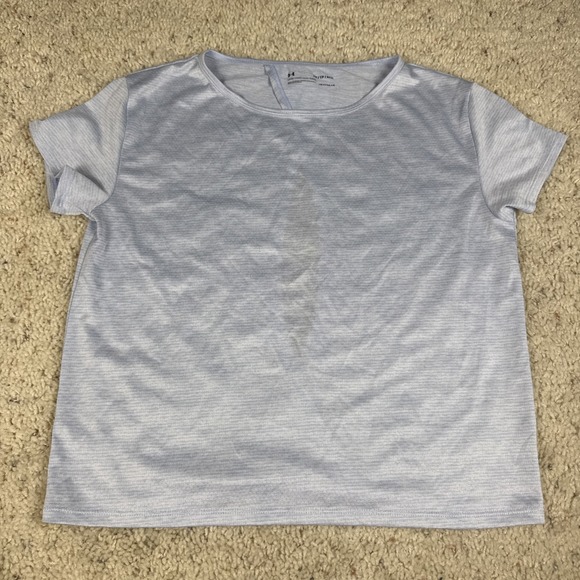 Under Armour Tops - Under Armour Womens Cropped Blue‎ Shirt Open Back Size XSmall